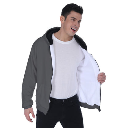Heavy Fleece Raglan Zip Up Hoodie With Pocket -Logo